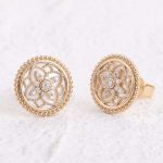 Elegant Floral Moissanite Stud Earrings