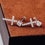 *Sparkling Round Cut Moissanite Cross Earrings - Image 5
