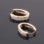 *Breathtaking Yellow Gold Princess Cut Moissanite Hoop Earrings - Image 6