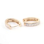 *Breathtaking Yellow Gold Princess Cut Moissanite Hoop Earrings - Image 3
