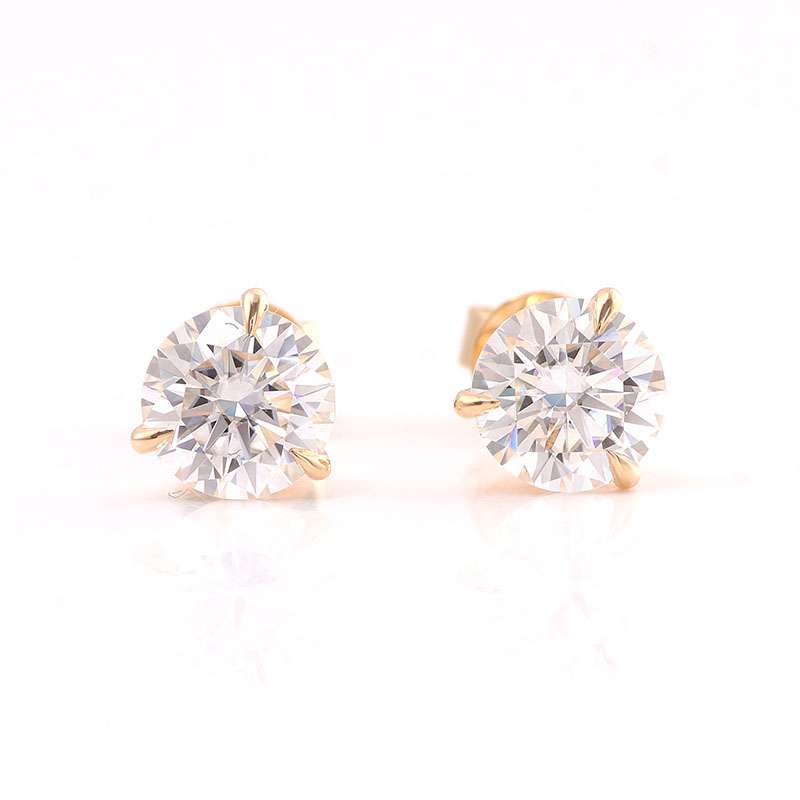 IMG_7615-1 *Captivating Yellow Gold Round Cut Moissanite Stud Earrings - Image 1