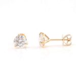 *Captivating Yellow Gold Round Cut Moissanite Stud Earrings - Image 4