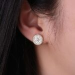 Elegant Floral Moissanite Stud Earrings - Image 6