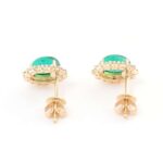 *Stunning Yellow Gold Oval Cut Colombia Colored Lab Gemstone Stud Earrings - Image 5