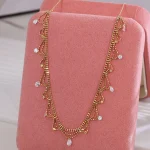 Lace Diamond Cascade Necklace | 18K Yellow Gold Lace-Inspired Chain with Round-Cut Lab Diamonds