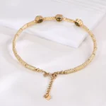 ​Emerald Halo Link Bracelet | Oval-Cut Emerald & Diamond Halo Bracelet in 18K Yellow Gold​ - Image 3