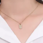 Round Cut Pendant Necklace Paved Star Rectangular Tag Style(pendant only) - Image 4