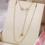 Golden Bead Elegance Necklace | 18K Yellow Gold Beaded Chain with Adjustable Extension - Image 6
