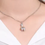Round Cut Diamond Accent Pendant Necklace Alpaca Llama Charm Style(pendant only) - Image 4