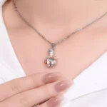 Round Cut Diamond Accent Pendant Necklace Alpaca Llama Charm Style(pendant only) - Image 5