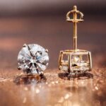 *Stunning four claw setting Moissanite Round Cut Stud Earrings - Image 4