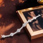 *5.5 inches Exquisite Flower Design Tennis Bracelet - Image 6