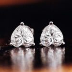 *Elegant White Gold Moissanite Heart Earrings - Image 4