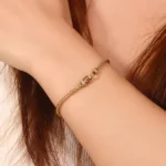 Diamond Chain Bracelet | 18K Yellow Gold Chain with Round-Cut Diamond Clasp - Image 5