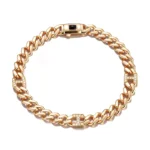 Monaco Diamond Link H-Bracelet | 18K Yellow Gold Diamond Chain with Pave Links​​