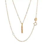 Round Cut Diamond Pendant Necklace Vertical Bar Charm Style(Pendant Only) - Image 3