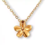 Round Diamond Pendant Necklace Textured Flower Clip-on Charm Style