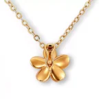Round Diamond Pendant Necklace Textured Flower Clip-on Charm Style (not including chains) - Image 3