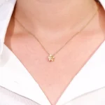 Round Diamond Pendant Necklace Textured Flower Clip-on Charm Style (not including chains) - Image 4