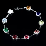 Vibrant Aline-Stone Lab Colored Gemstone Tennis Bracelet Design