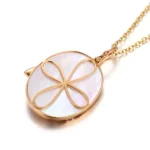 Rabbit and Star Pendant | Diamond Stars on 18K Yellow Gold over Mother-of-Pearl(Pendant Only) - Image 3