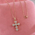Divine Light Cross Pendant | 18K Yellow Gold Cross Pendant with Lab Diamonds(pendant only) - Image 6