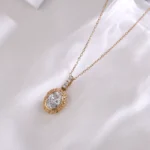 Vintage Oval Pendant | Oval-Cut Lab Diamond in 18K Yellow Gold (Pendant Only)​ - Image 6