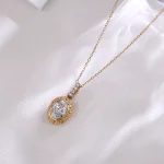 Vintage Oval Pendant | Oval-Cut Lab Diamond in 18K Yellow Gold (Pendant Only)​