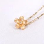Round Diamond Pendant Necklace Textured Flower Clip-on Charm Style (not including chains) - Image 6