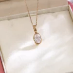 Oval Diamond Pendant | Bezel-Set Oval Lab Diamond in 18K Yellow Gold(pendant only) - Image 6