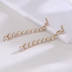 Twin Elegant Dangle Earrings | Round-Cut Lab Diamond Dangle Earrings in 18K Yellow Gold(Earring backs not included) - Image 5