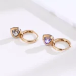 Heartbeat Studs | Heart-Cut Lab Diamond Earrings in 18K Yellow Gold with Contrast Black Prongs - Image 7