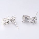 Captivating VVS Moissanite Emerald&Round Cut Drop Earrings