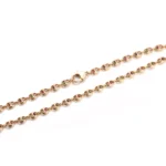 18K Yellow Gold Pig-Nose Chain ​| Interlocked Hoop Gemstone Necklace - Image 3
