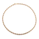 18K Yellow Gold Pig-Nose Chain ​| Interlocked Hoop Gemstone Necklace - Image 2