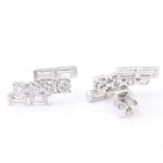 *Gorgeous stepped arrangement Moissanite Stud Earrings - Image 4