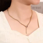 Serpent Lariat Necklace | 18K Gold Adjustable Ruby and Snake - Image 3