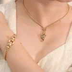 18K Yellow Gold Leopard Majesty Necklace | Diamond-Accented Feline Head on Chain​ - Image 5