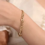 Monaco Diamond Link H-Bracelet | 18K Yellow Gold Diamond Chain with Pave Links​​ - Image 3