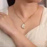 Rabbit and Star Pendant | Diamond Stars on 18K Yellow Gold over Mother-of-Pearl(Pendant Only) - Image 6