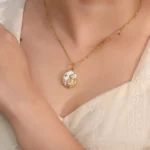 Rabbit and Star Pendant | Diamond Stars on 18K Yellow Gold over Mother-of-Pearl(Pendant Only) - Image 7