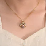 18K Yellow Gold Ruby Dog Pendant | Bow-Crowned Dog-shaped Charm (Pendant Only)​ - Image 4