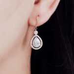 **double halo design:Gorgeous 1CT Pear Cut Moissanite Drop Earrings - Image 8