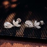 **Dazzling White Gold flower shaped Earrings - Image 6