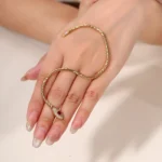 Serpent Ouroboros Bracelet | 18K Gold Yellow Ruby-Eyed Snake with Diamonds - Image 5
