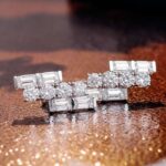 *Gorgeous stepped arrangement Moissanite Stud Earrings - Image 5