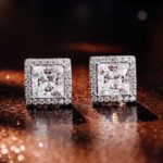 *Elegant Princess Cut White Gold Moissanite Earrings - Image 3