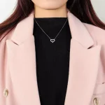 Open Heart Pavé Lab Diamond Pendant in 18k White Gold