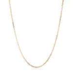 18k Yellow Gold Diamond Necklace Lariat Style Curb Chain - Image 2