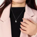 Geometric Lab Diamond Gourd Pendant in 18k White Gold - Image 3